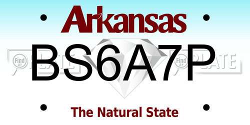 BS6A7P Arkansas License Plate