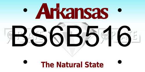 BS6B516 Arkansas License Plate