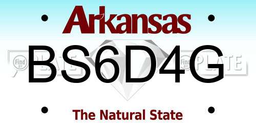 BS6D4G Arkansas License Plate