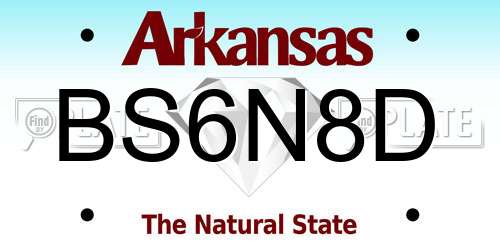 BS6N8D Arkansas License Plate