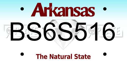 BS6S516 Arkansas License Plate