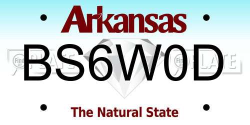 BS6W0D Arkansas License Plate