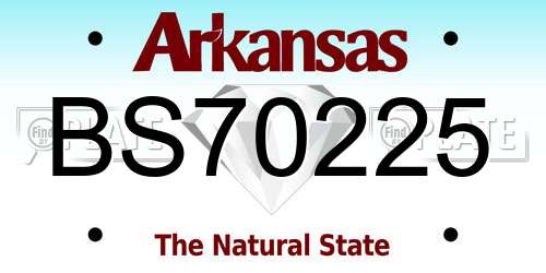 BS70225 Arkansas License Plate