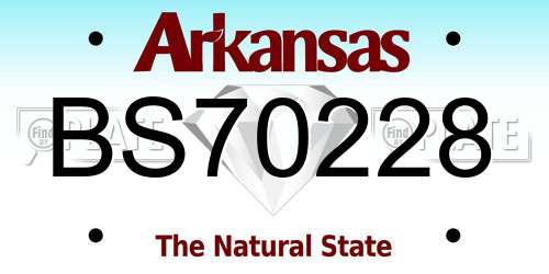 BS70228 Arkansas License Plate