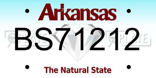 BS71212 Arkansas License Plate