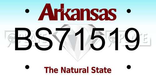 BS71519 Arkansas License Plate
