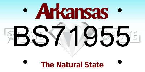 BS71955 Arkansas License Plate