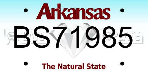 BS71985 Arkansas License Plate