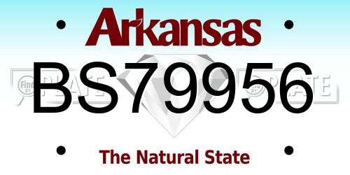 BS79956 Arkansas License Plate