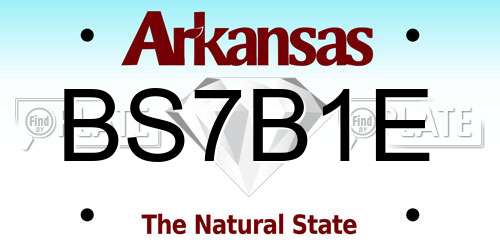 BS7B1E Arkansas License Plate