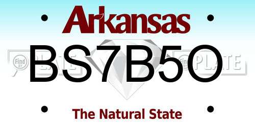 BS7B5O Arkansas License Plate
