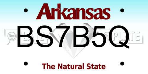 BS7B5Q Arkansas License Plate