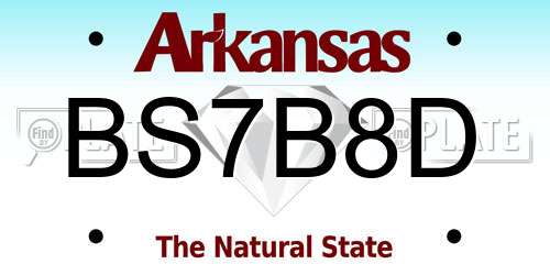 BS7B8D Arkansas License Plate
