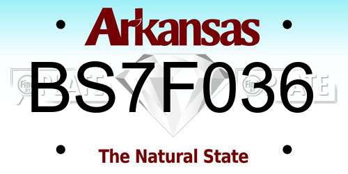 BS7F036 Arkansas License Plate