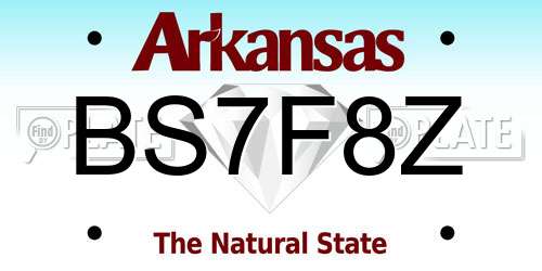 BS7F8Z Arkansas License Plate
