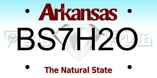 BS7H2O Arkansas License Plate