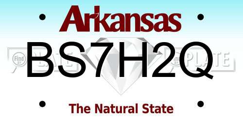 BS7H2Q Arkansas License Plate