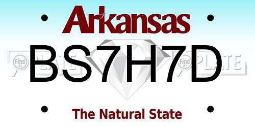 BS7H7D Arkansas License Plate