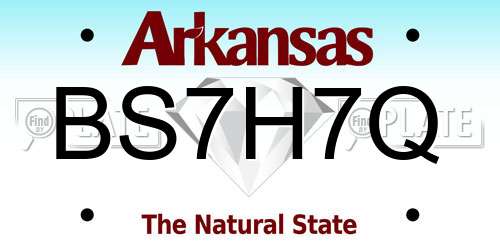 BS7H7Q Arkansas License Plate