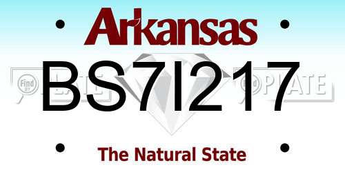 BS7I217 Arkansas License Plate