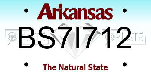 BS7I712 Arkansas License Plate