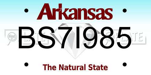 BS7I985 Arkansas License Plate