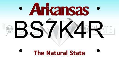 BS7K4R Arkansas License Plate