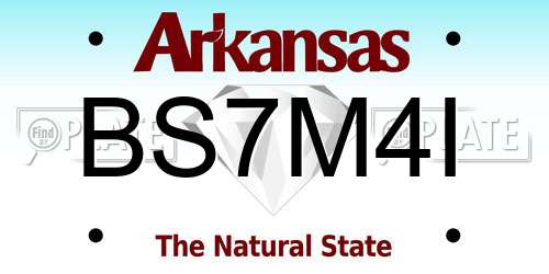BS7M4I Arkansas License Plate