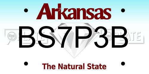 BS7P3B Arkansas License Plate