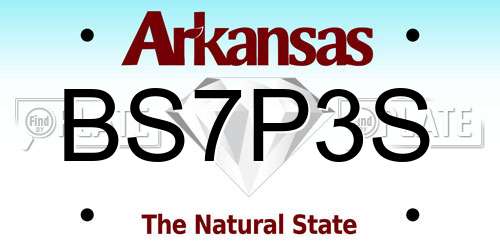 BS7P3S Arkansas License Plate