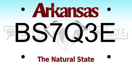 BS7Q3E Arkansas License Plate