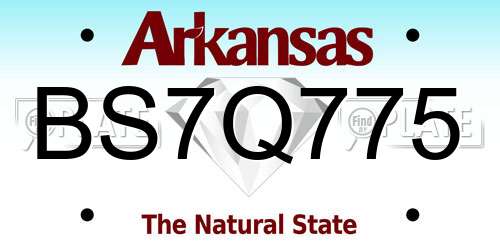 BS7Q775 Arkansas License Plate