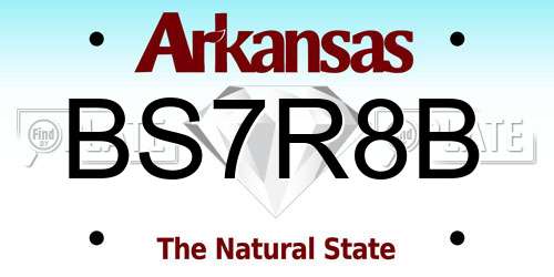 BS7R8B Arkansas License Plate