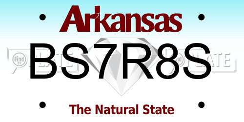 BS7R8S Arkansas License Plate