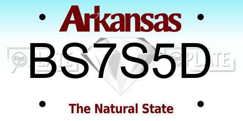 BS7S5D Arkansas License Plate