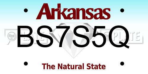 BS7S5Q Arkansas License Plate