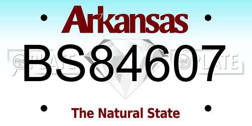 BS84607 Arkansas License Plate
