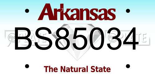 BS85034 Arkansas License Plate