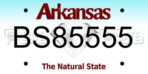 BS85555 Arkansas License Plate