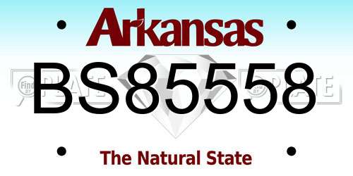 BS85558 Arkansas License Plate