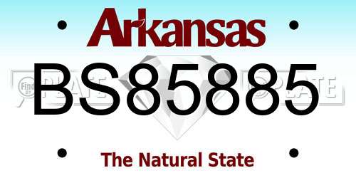 BS85885 Arkansas License Plate