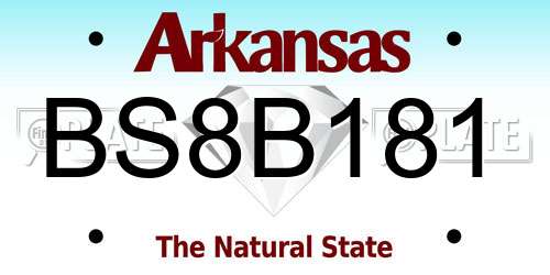BS8B181 Arkansas License Plate