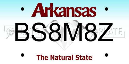 BS8M8Z Arkansas License Plate