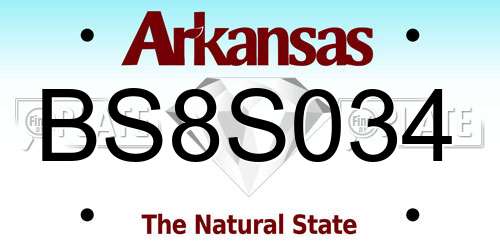 BS8S034 Arkansas License Plate