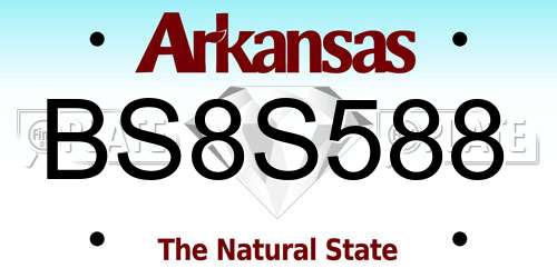 BS8S588 Arkansas License Plate