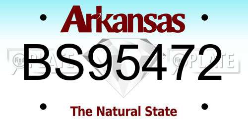 BS95472 Arkansas License Plate