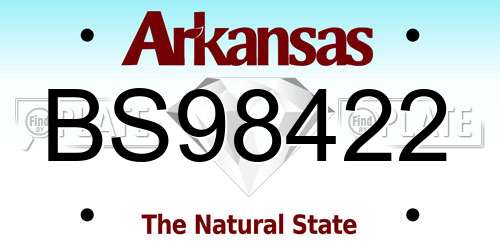 BS98422 Arkansas License Plate
