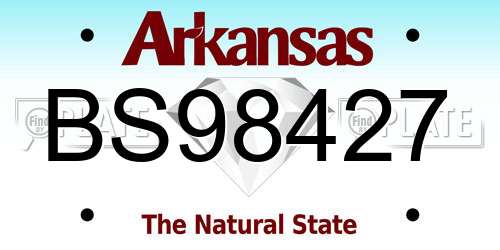 BS98427 Arkansas License Plate