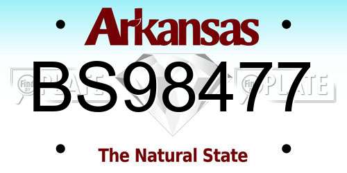 BS98477 Arkansas License Plate