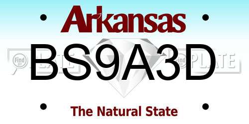 BS9A3D Arkansas License Plate